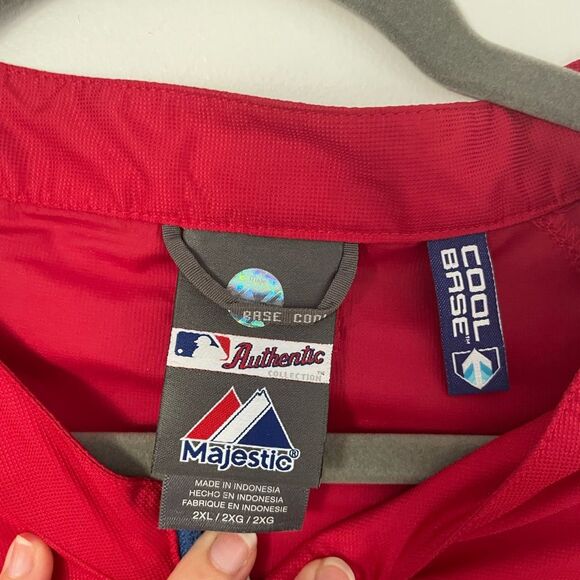 Majestic MLB Philadelphia Phillies Authentic Cool Base Apparel Pullover 1/4 Zip - Picture 6 of 11